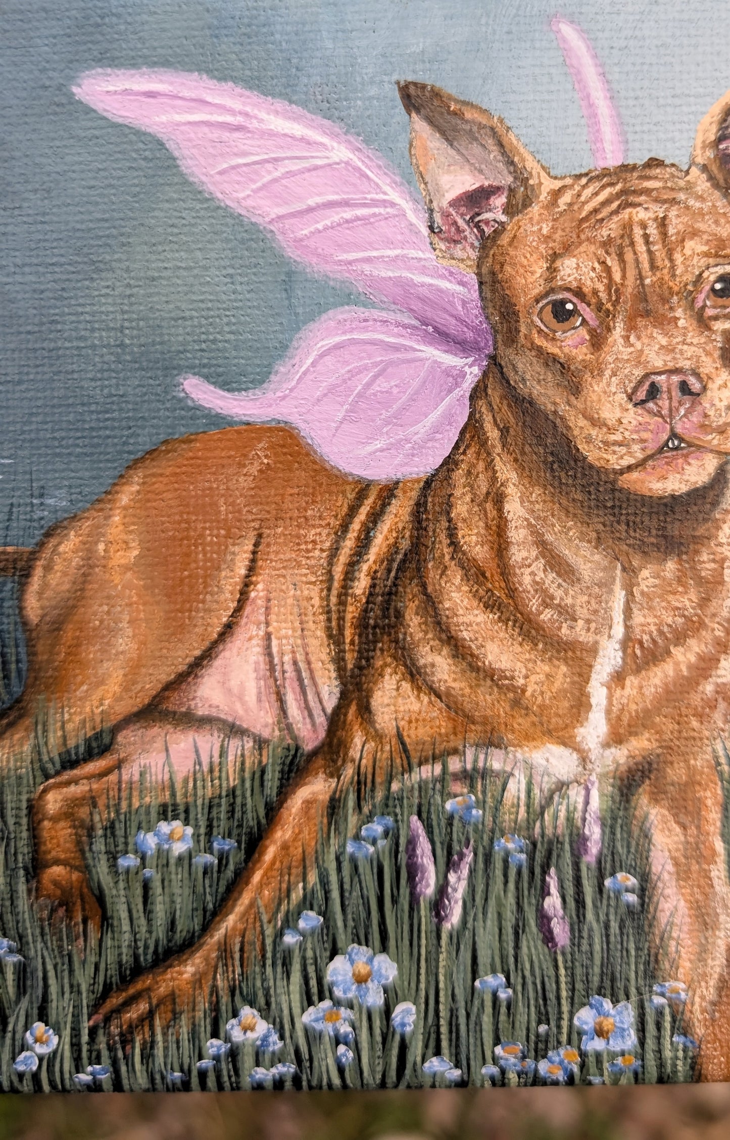 The Pittie Fairy Painting 5"x7"