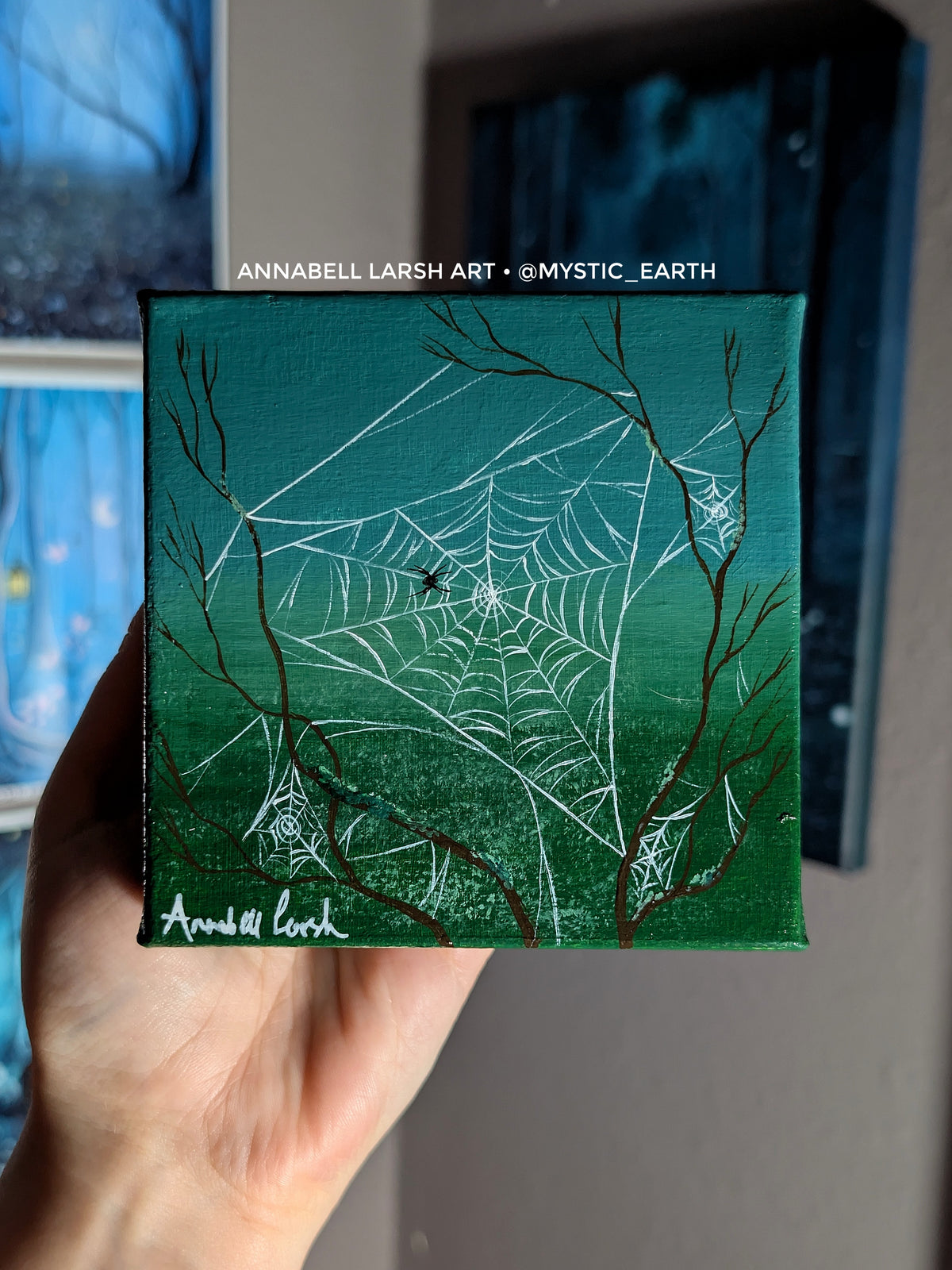 Clementine's Web 4" Painting