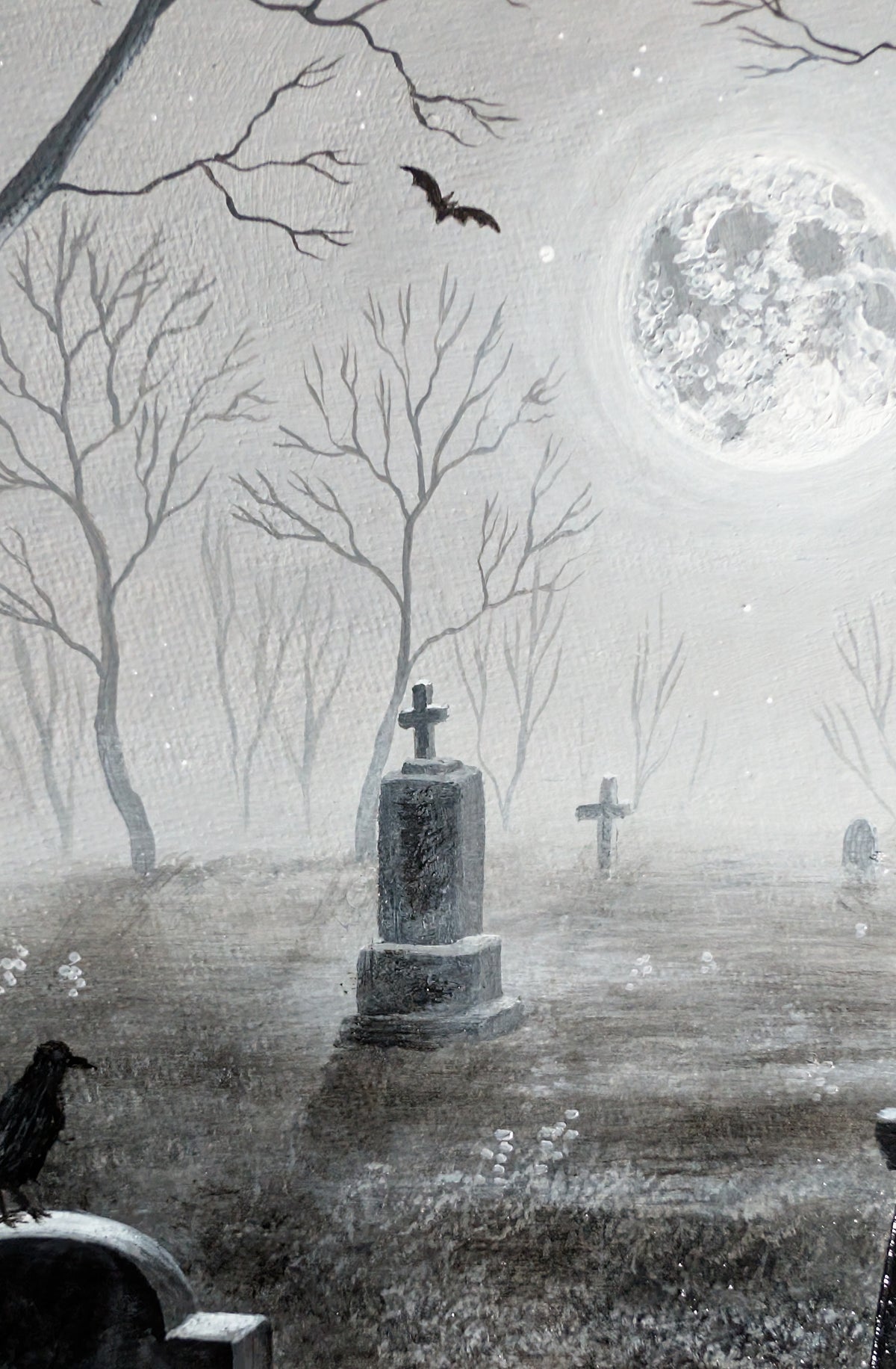 Blackflower Cemetery 12"x12" Painting