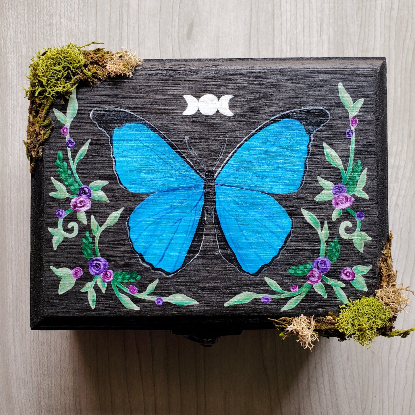 Blue Morpho Butterfly Hidden Gem Box