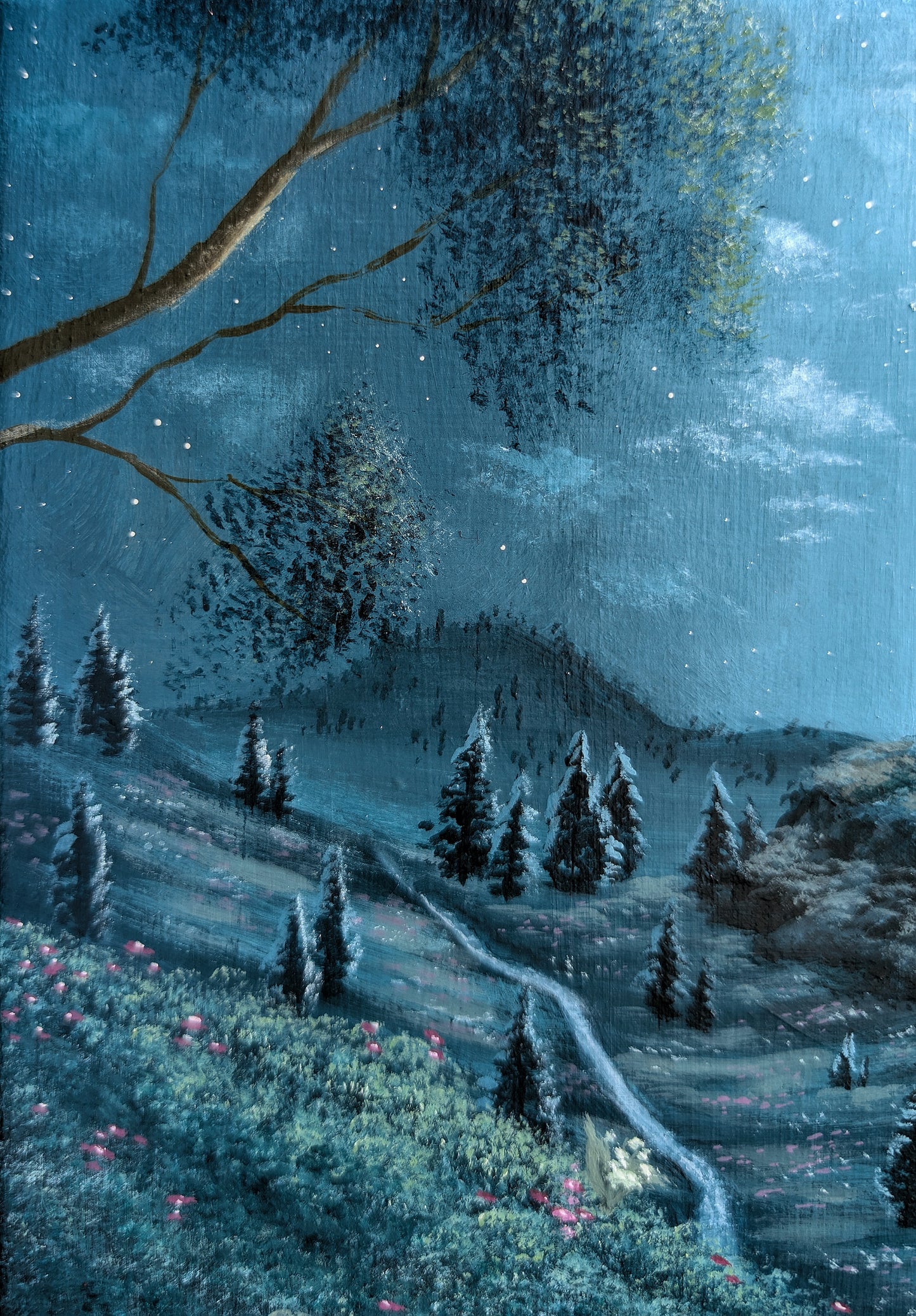 The Moonlit Castle 8"x10" Painting