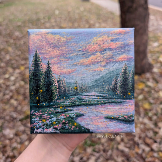 Firefly Mountains Original Painting