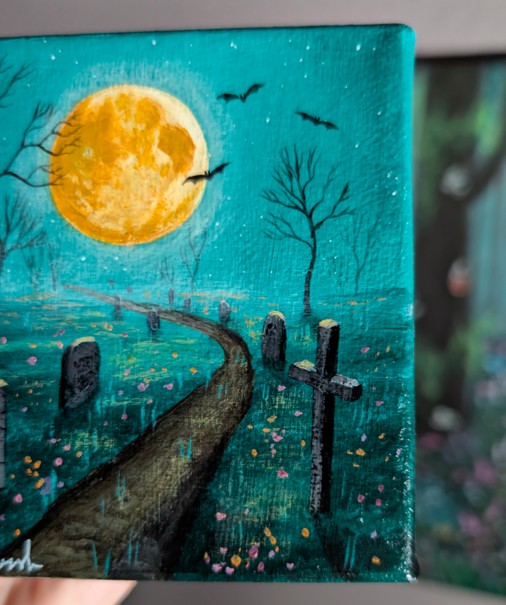 Down the Graveyard Path 4" Painting