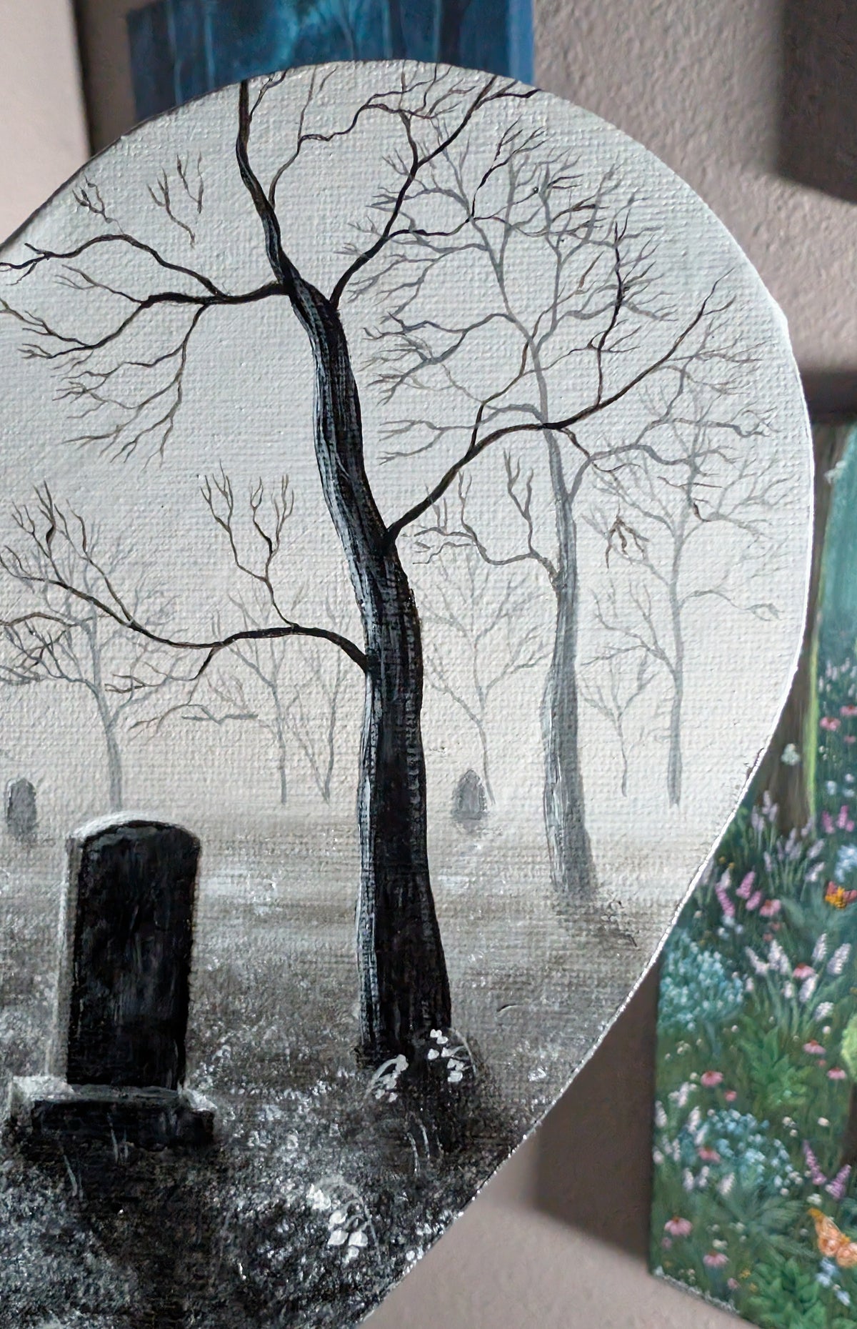 Veil Cemetery 8" Painting