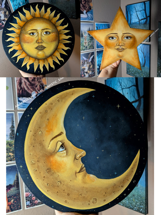 Sun, Moon, and Star Painting Set (large canvas)1 available for PRE-ORDER