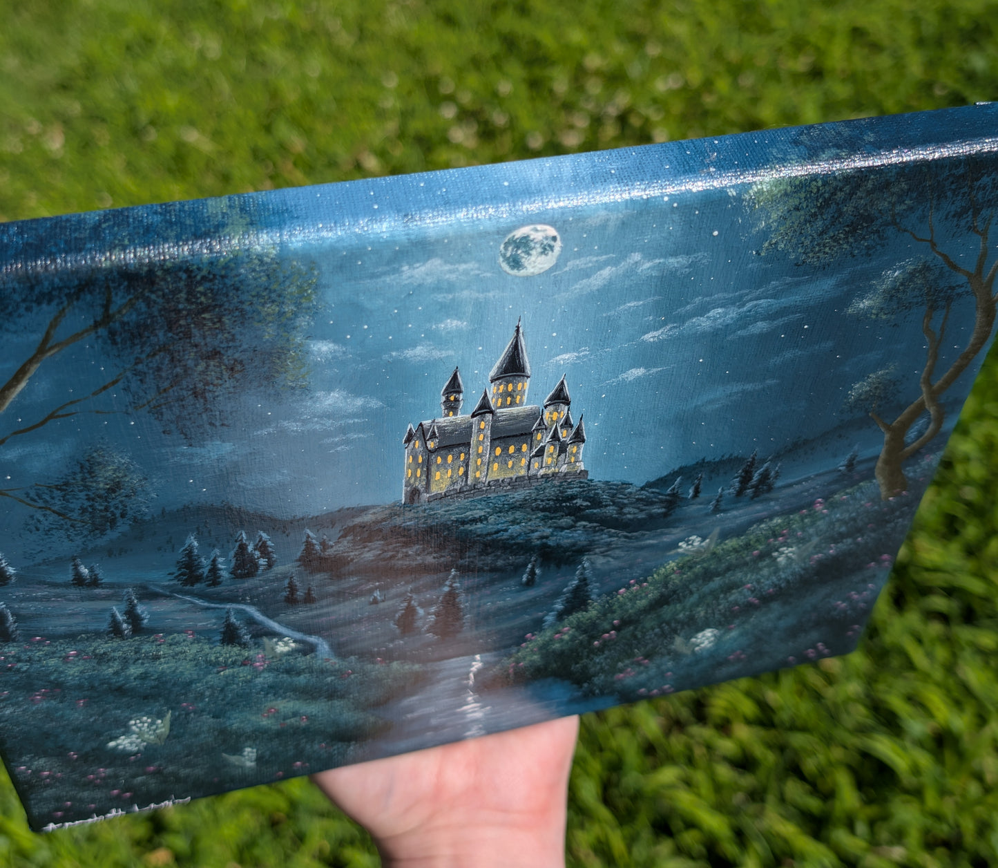 The Moonlit Castle 8"x10" Painting