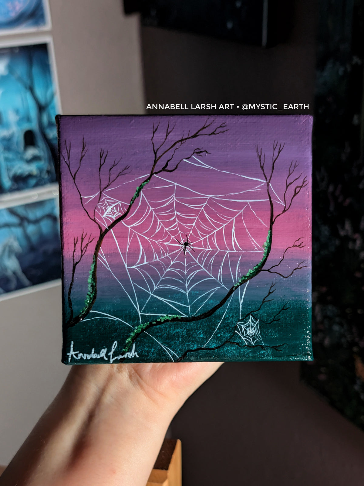 Violet's Web 4" Painting