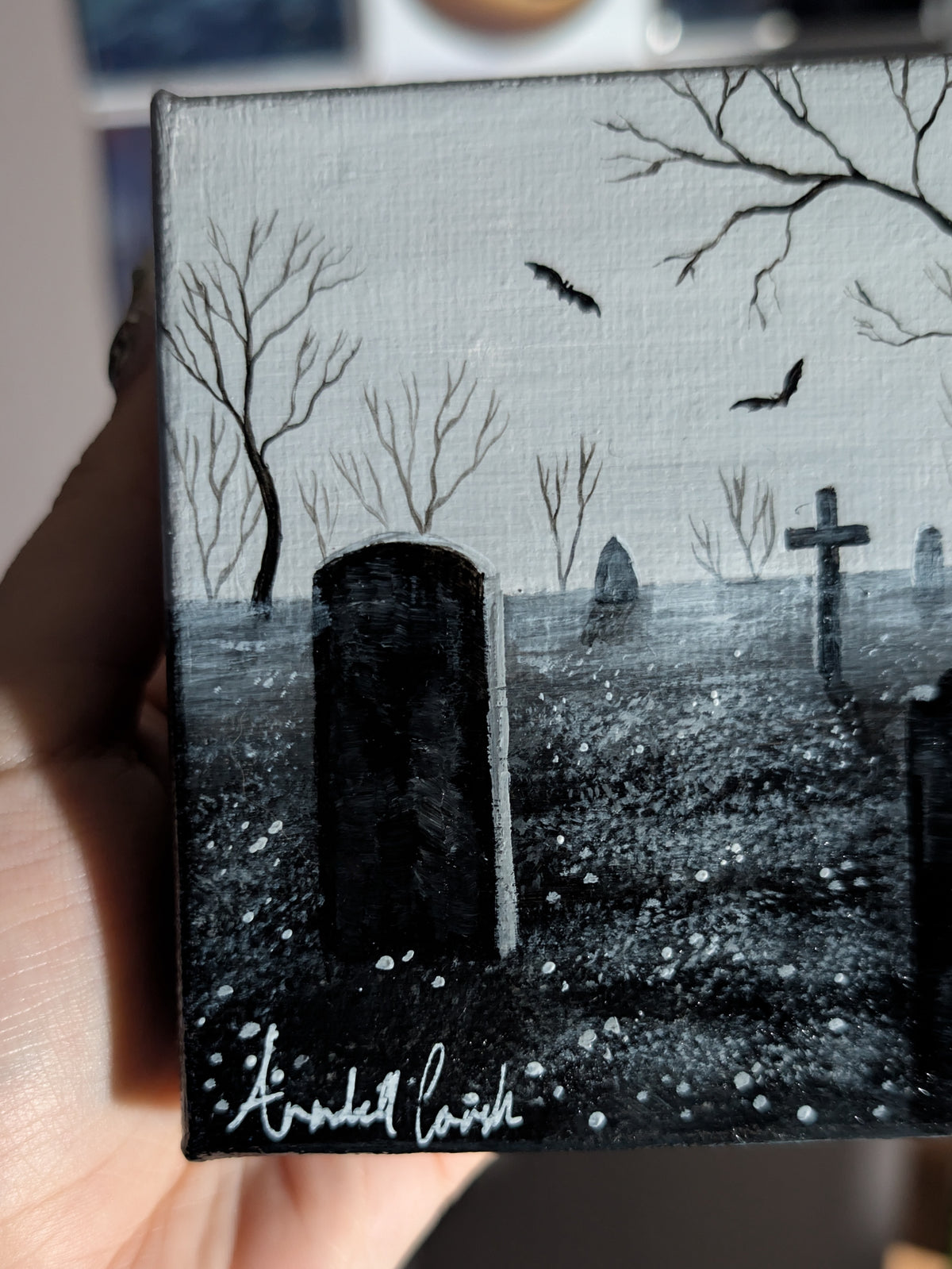 Somber Cemetery 4" Painting 60/50