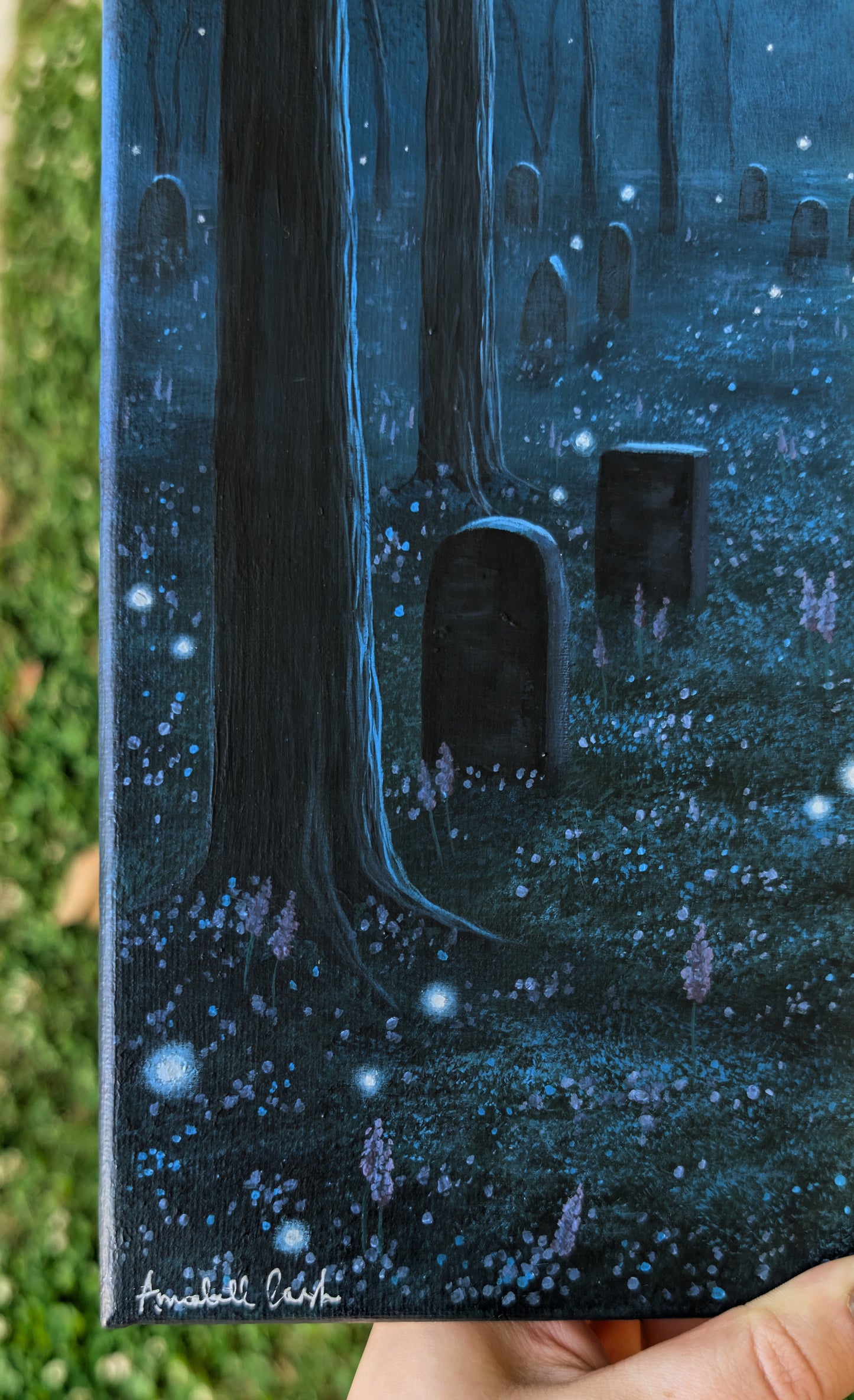 The Twilight Cemetery 9" x 12" Painting