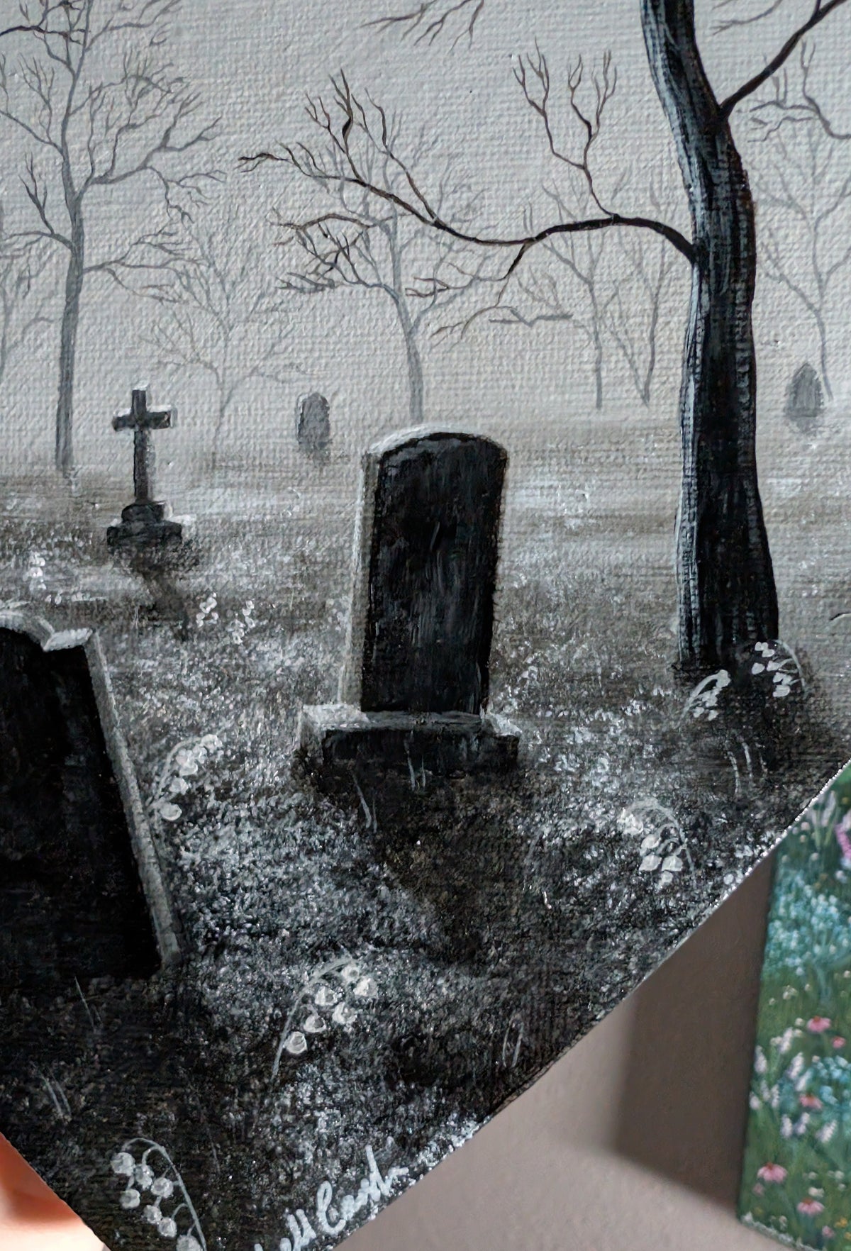 Veil Cemetery 8" Painting