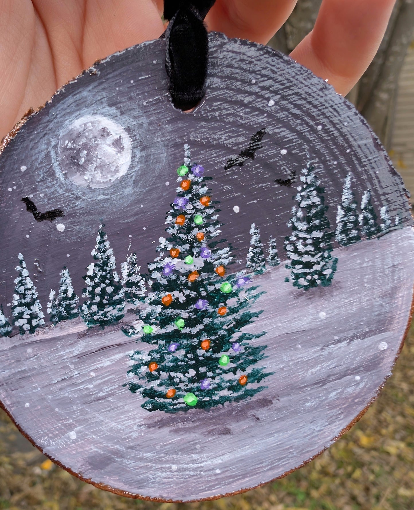 Goth Christmas 4pc Tree Ornament or Wall Art Set