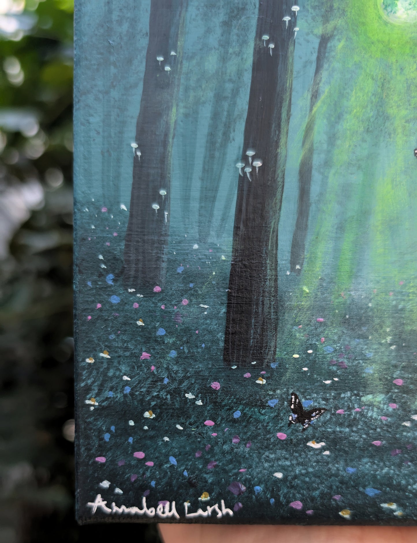 Moonlit Swallowtail 6"x6" Painting