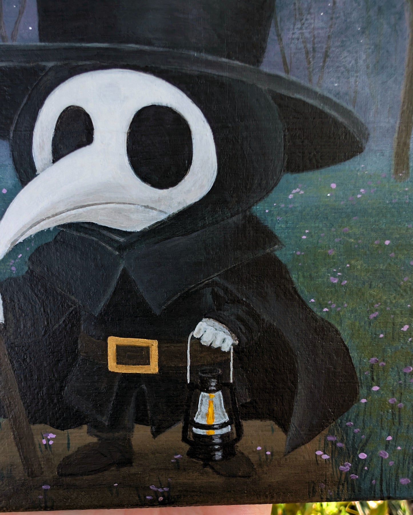 Plague Doctor 6"x6" Painting