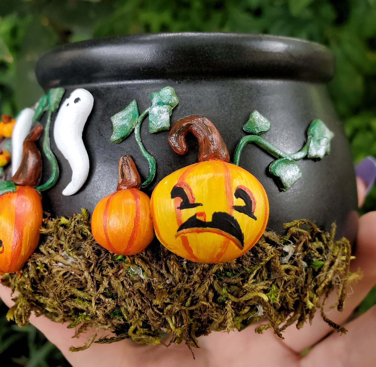 Ghostie Pumpkin Patch Crystal Cauldron