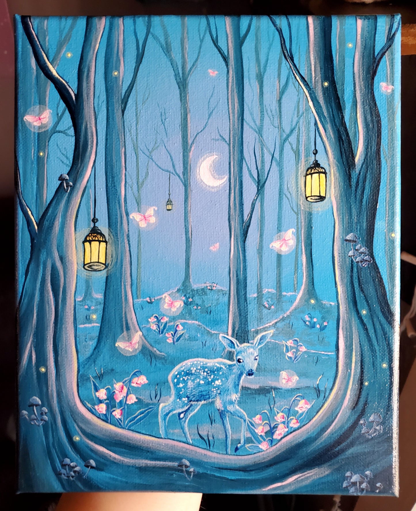 Deer Fairy Forest Painting