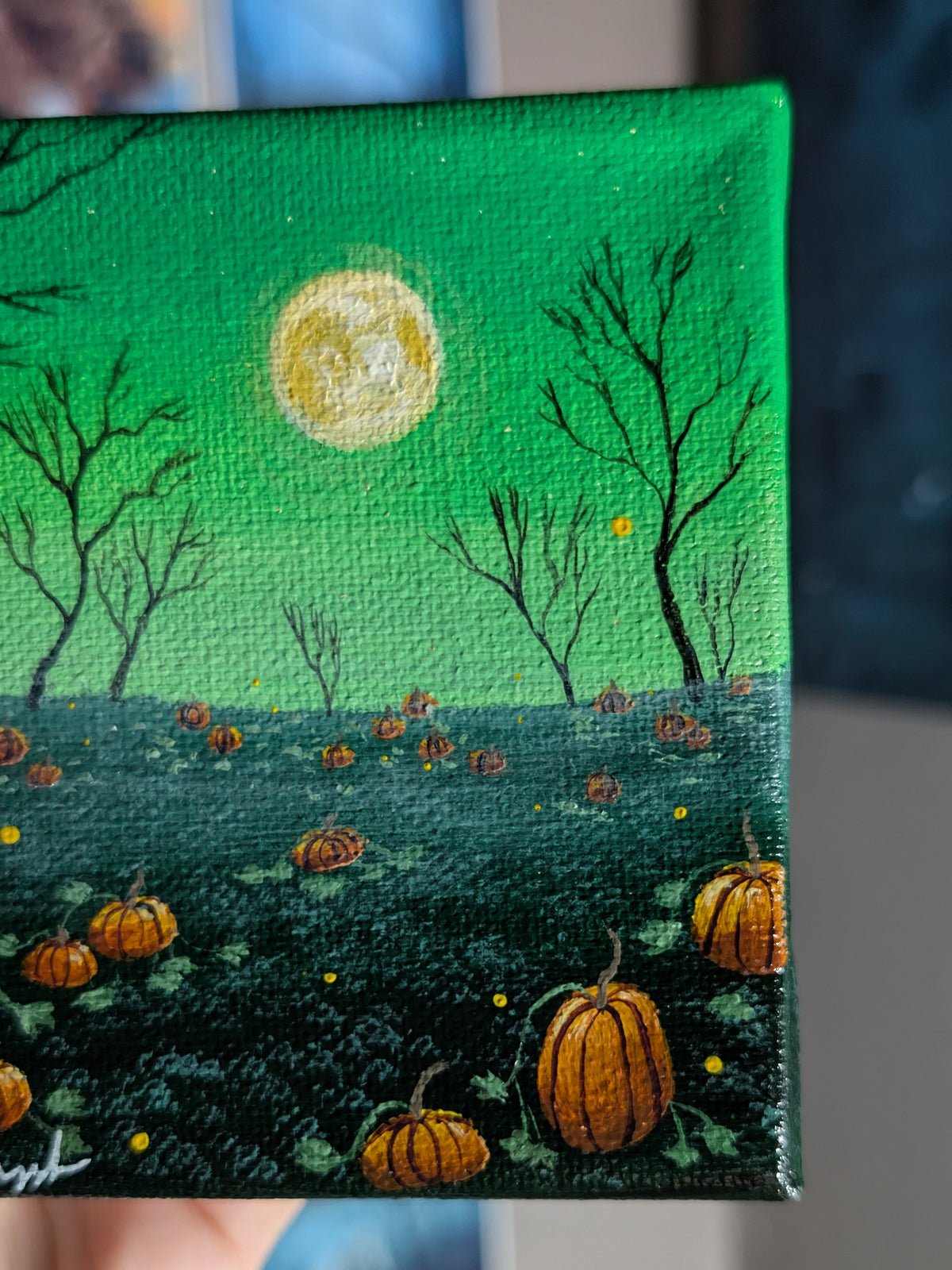 The Emerald Pumpkin Patch 4" Painting 39/50
