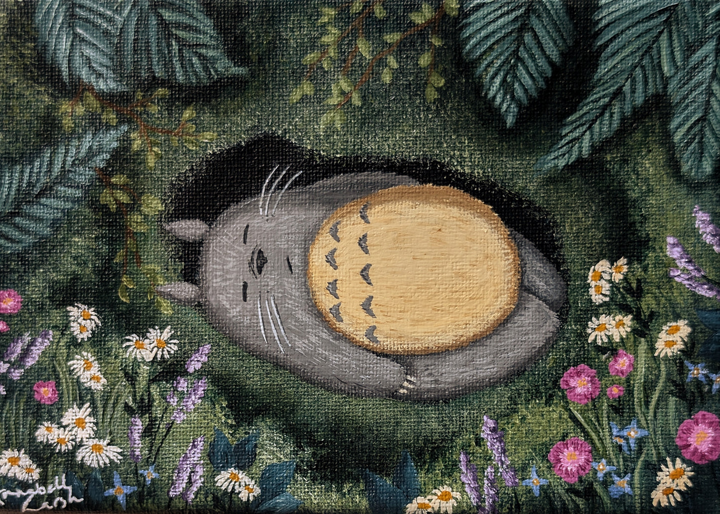 Napping in the Forest Painting