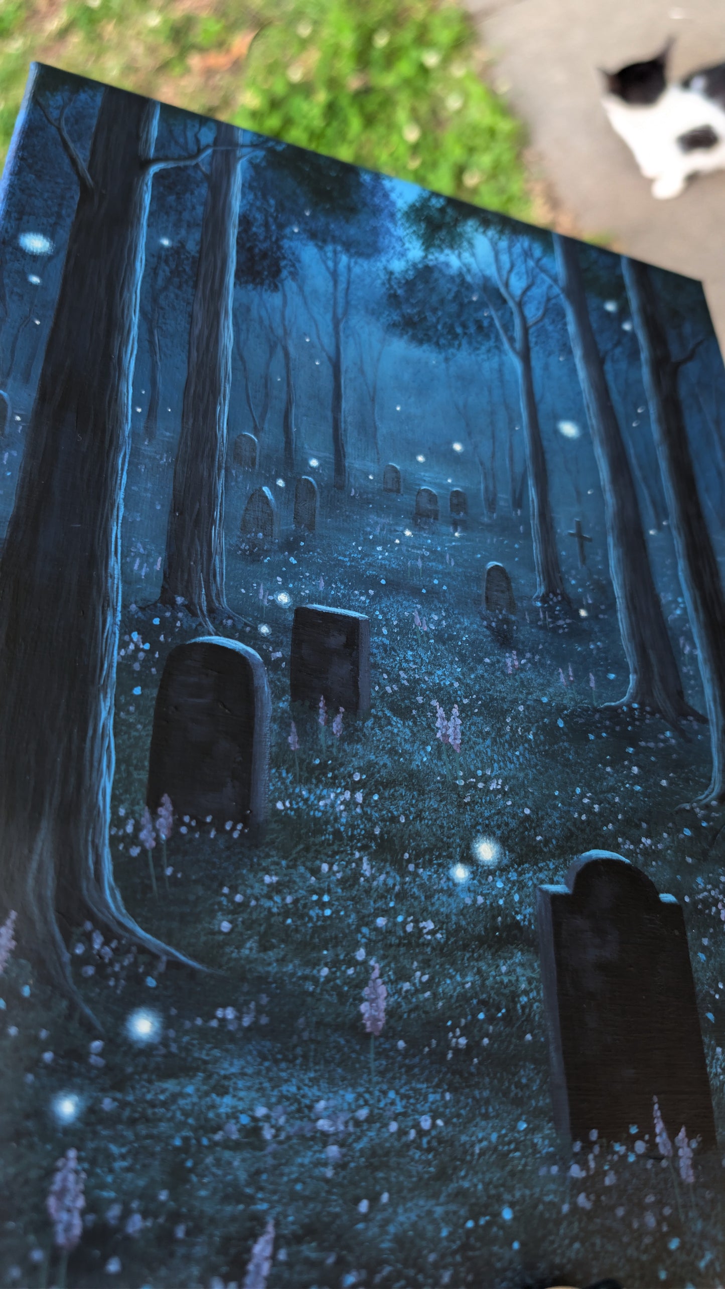 The Twilight Cemetery 9" x 12" Painting