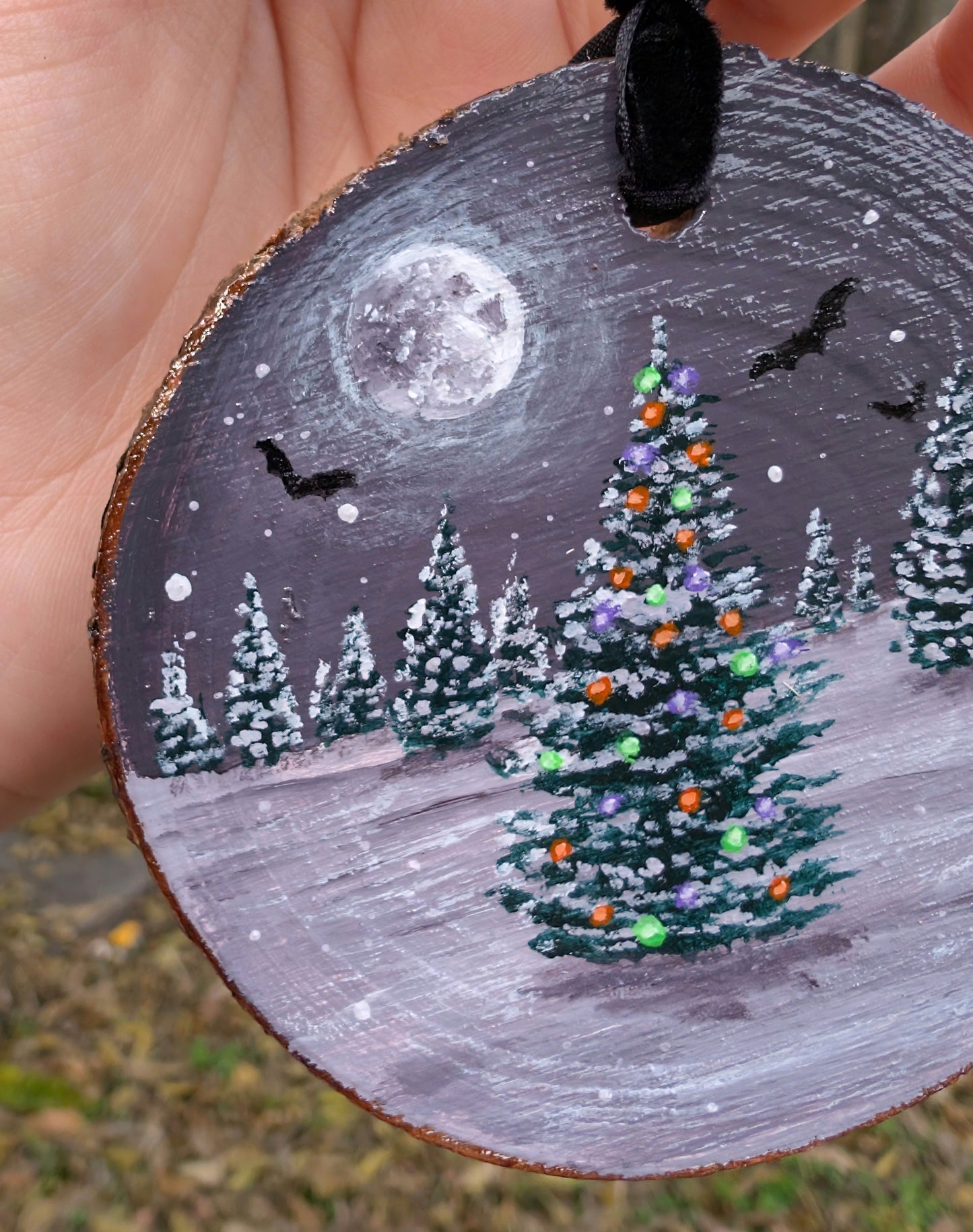 Goth Christmas 4pc Tree Ornament or Wall Art Set