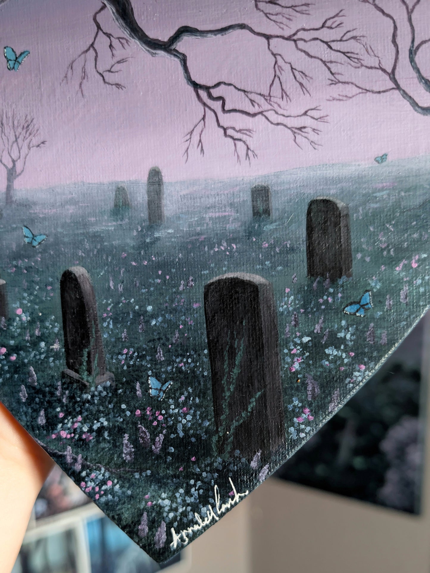 Blue Hollow Cemetery 8" Painting