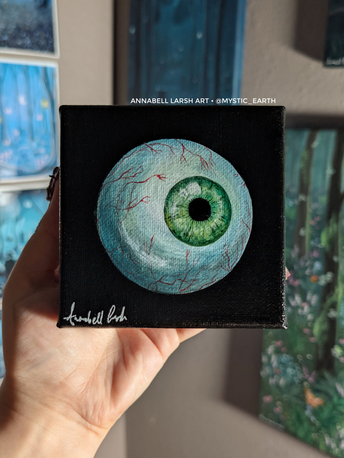 Green Eyeball 4" Painting 20/50