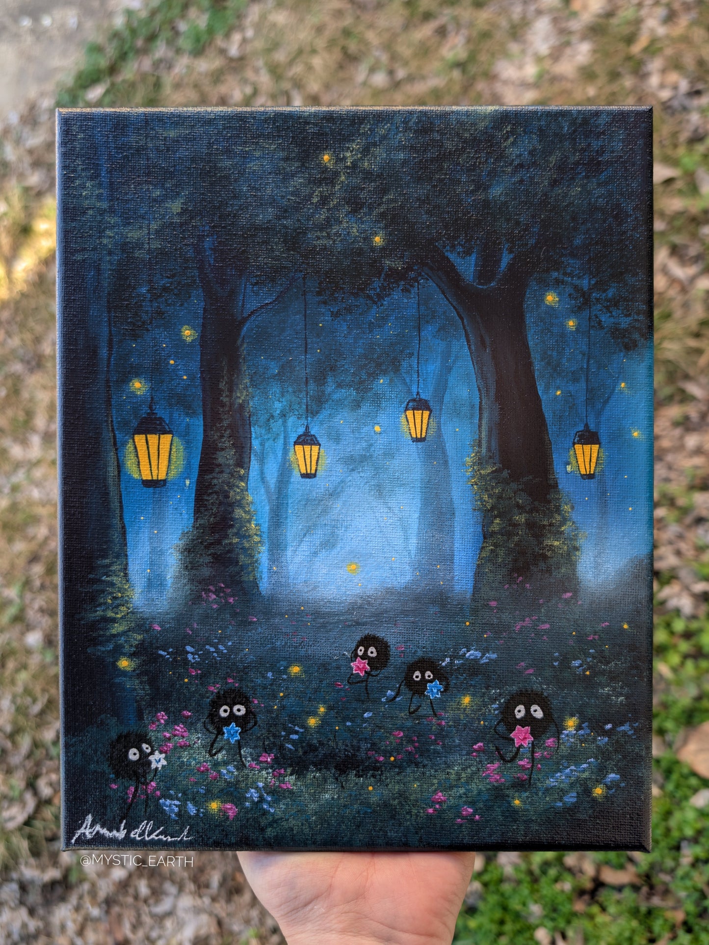 Sprites Lantern Forest Painting (8"x10")