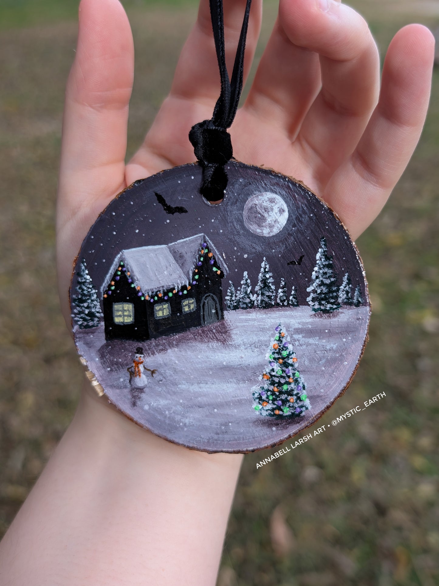 Goth Christmas 4pc Tree Ornament or Wall Art Set