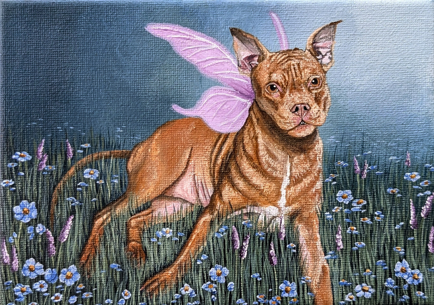 The Pittie Fairy Painting 5"x7"