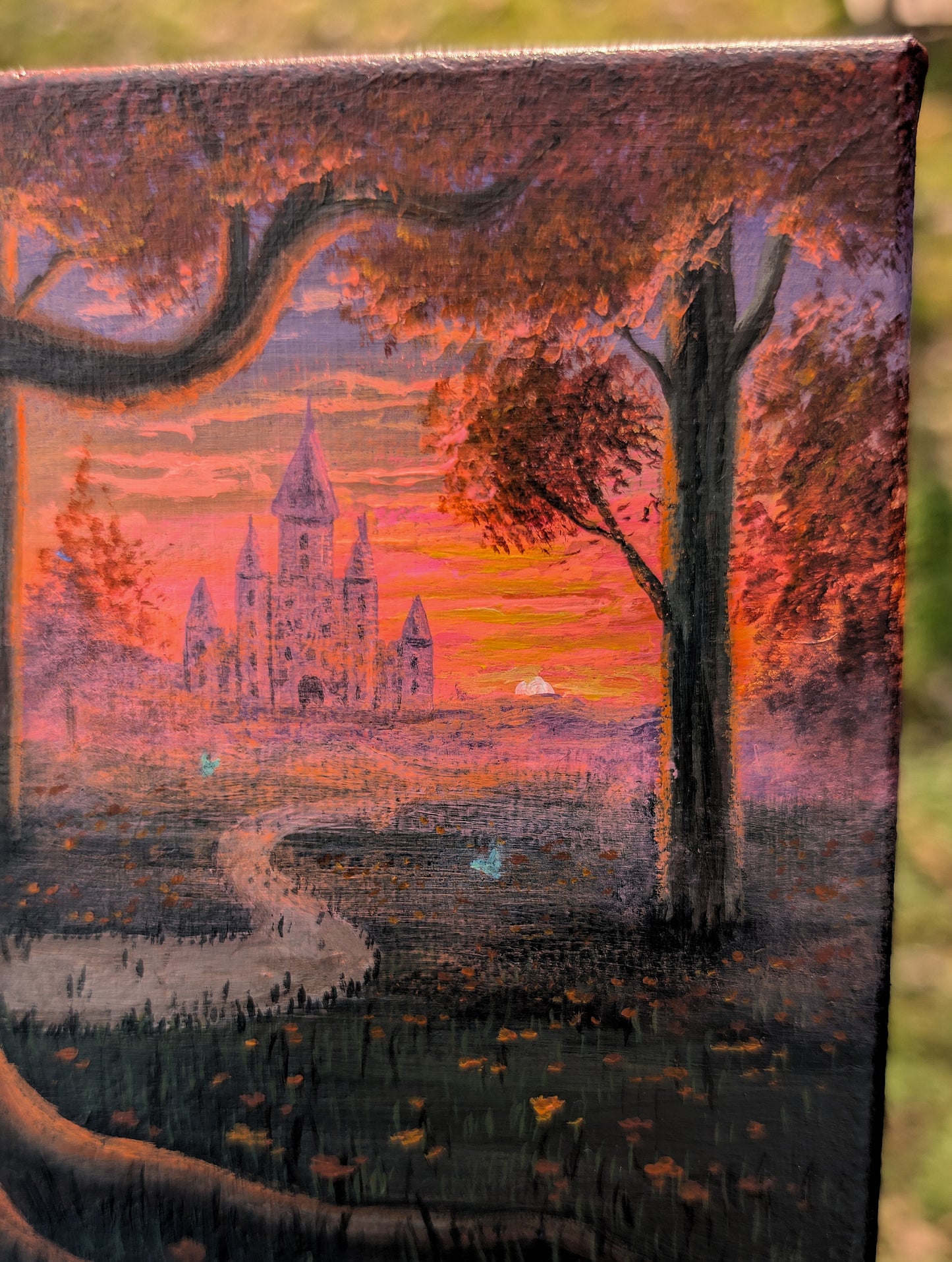Fall Sunset 6"x6" Painting