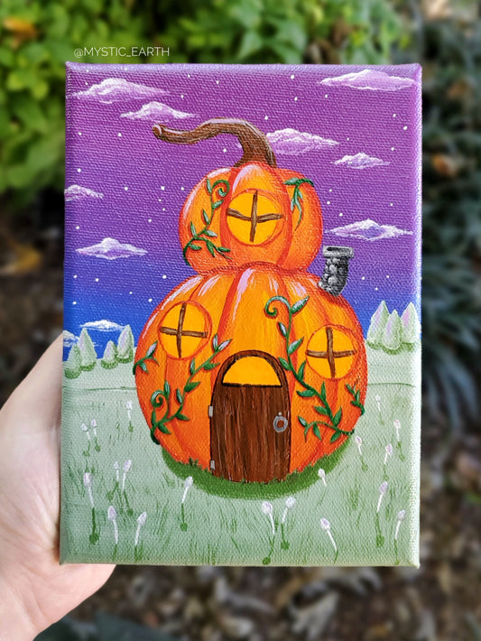 Pumpkin Cottage Painting