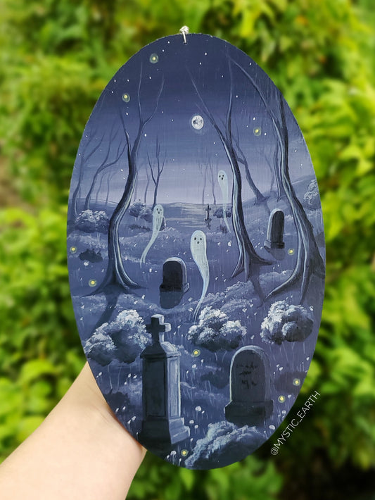 Ghost Cemetery Painting (Purple)