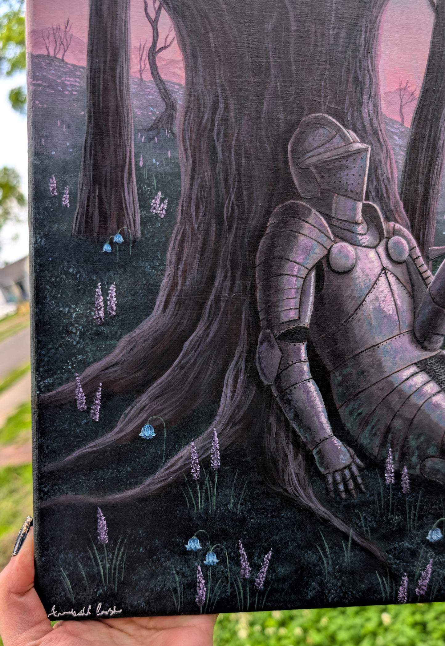 Fallen Knight 14"x14" Painting