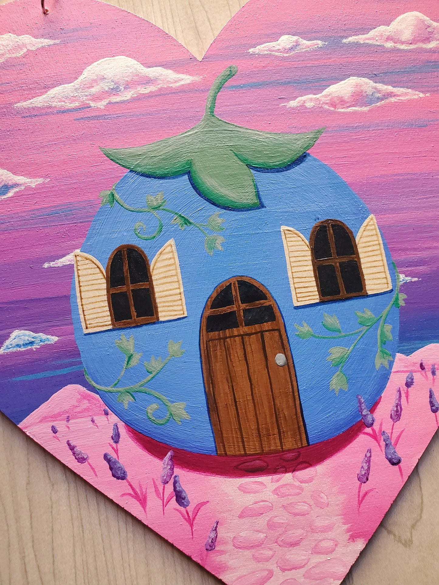 Blueberry Cottage Painting