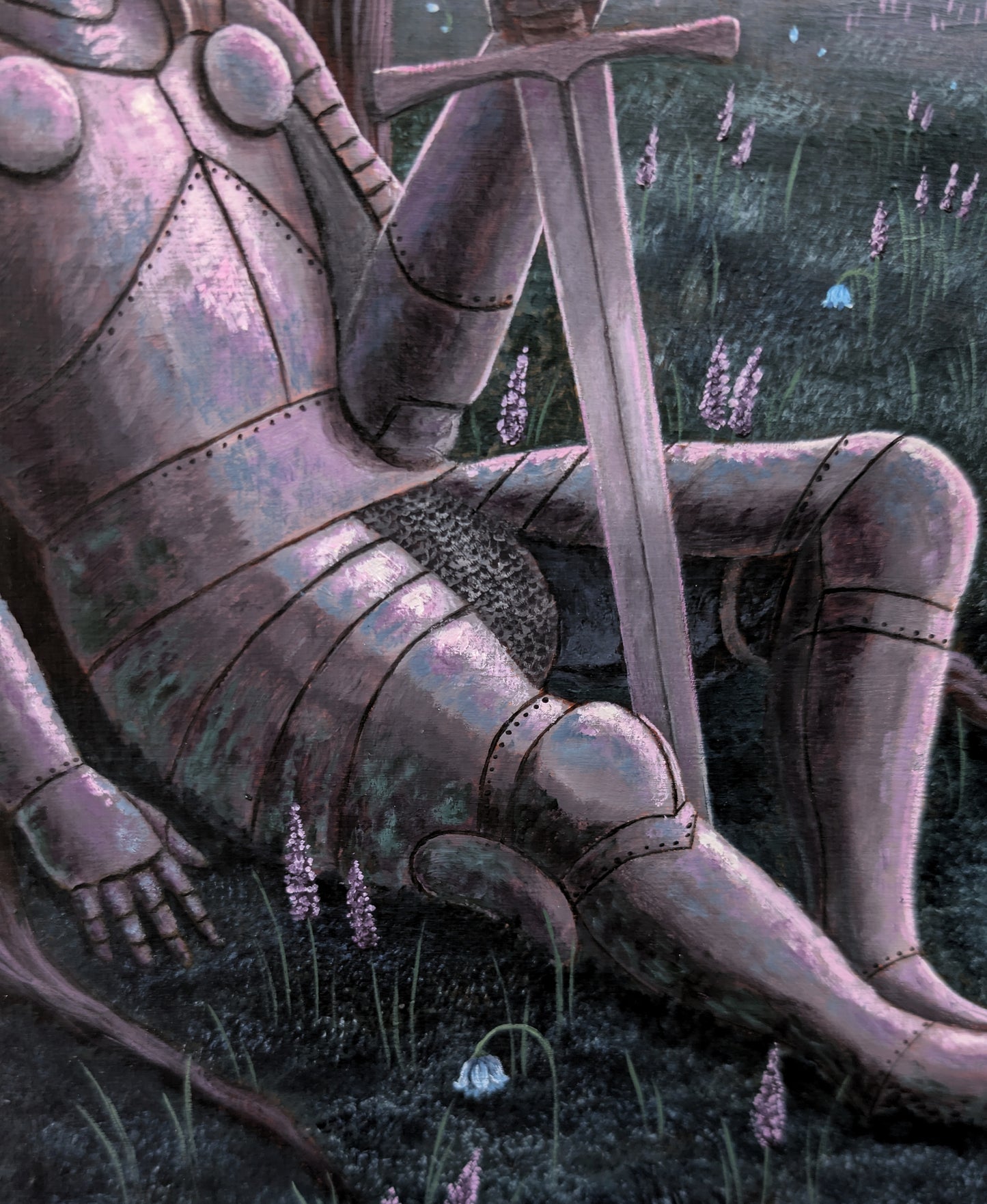 Fallen Knight 14"x14" Painting