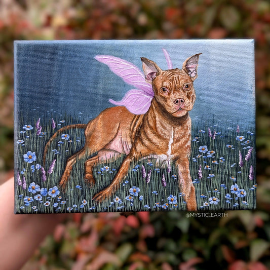 The Pittie Fairy Painting 5"x7"