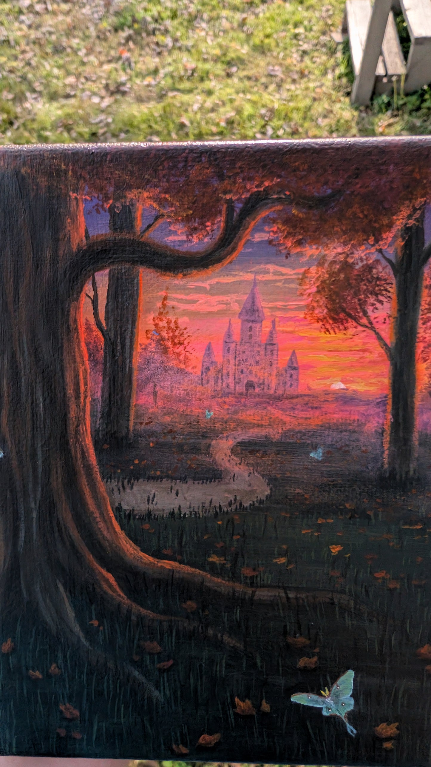 Fall Sunset 6"x6" Painting