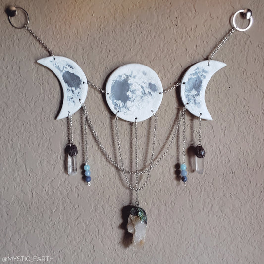 Gray Moon Goddess Wall Hanging: Spirit Quartz