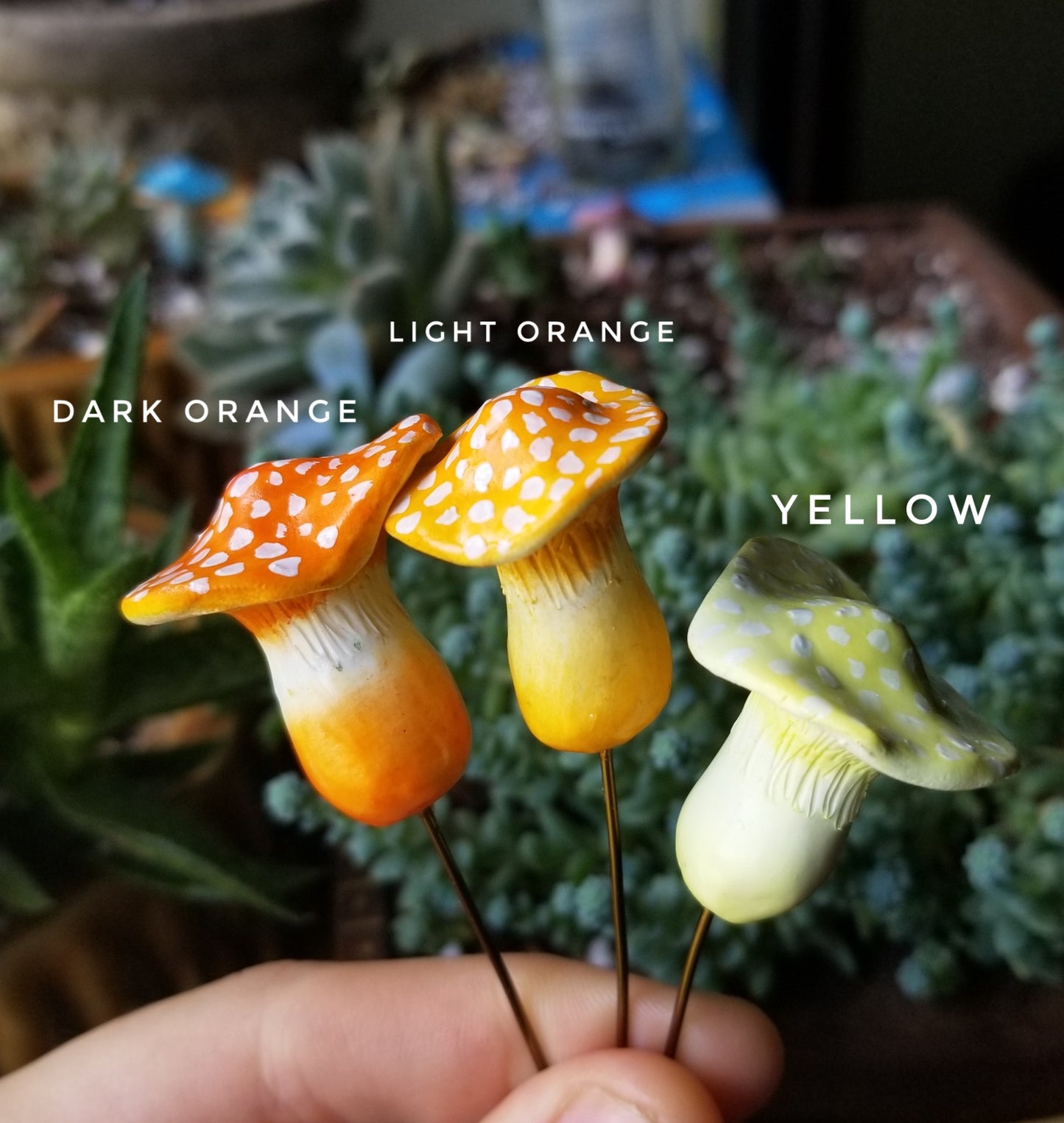 Mini Rainbow Mushroom Fairy Garden Decor - Indoor and Outdoors