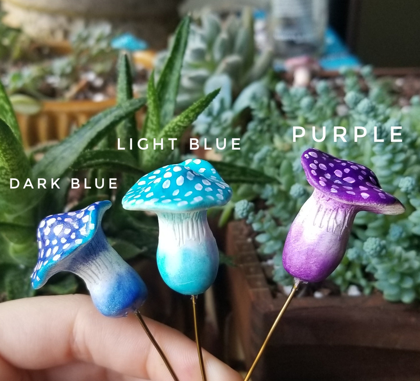 Mini Rainbow Mushroom Fairy Garden Decor - Indoor and Outdoors