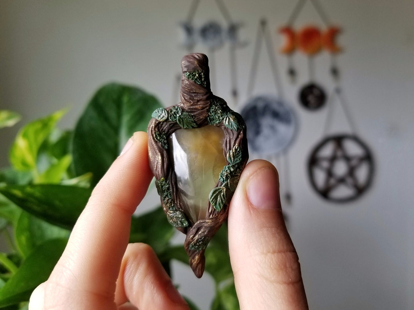 Yellow Prehnite Portal Necklace