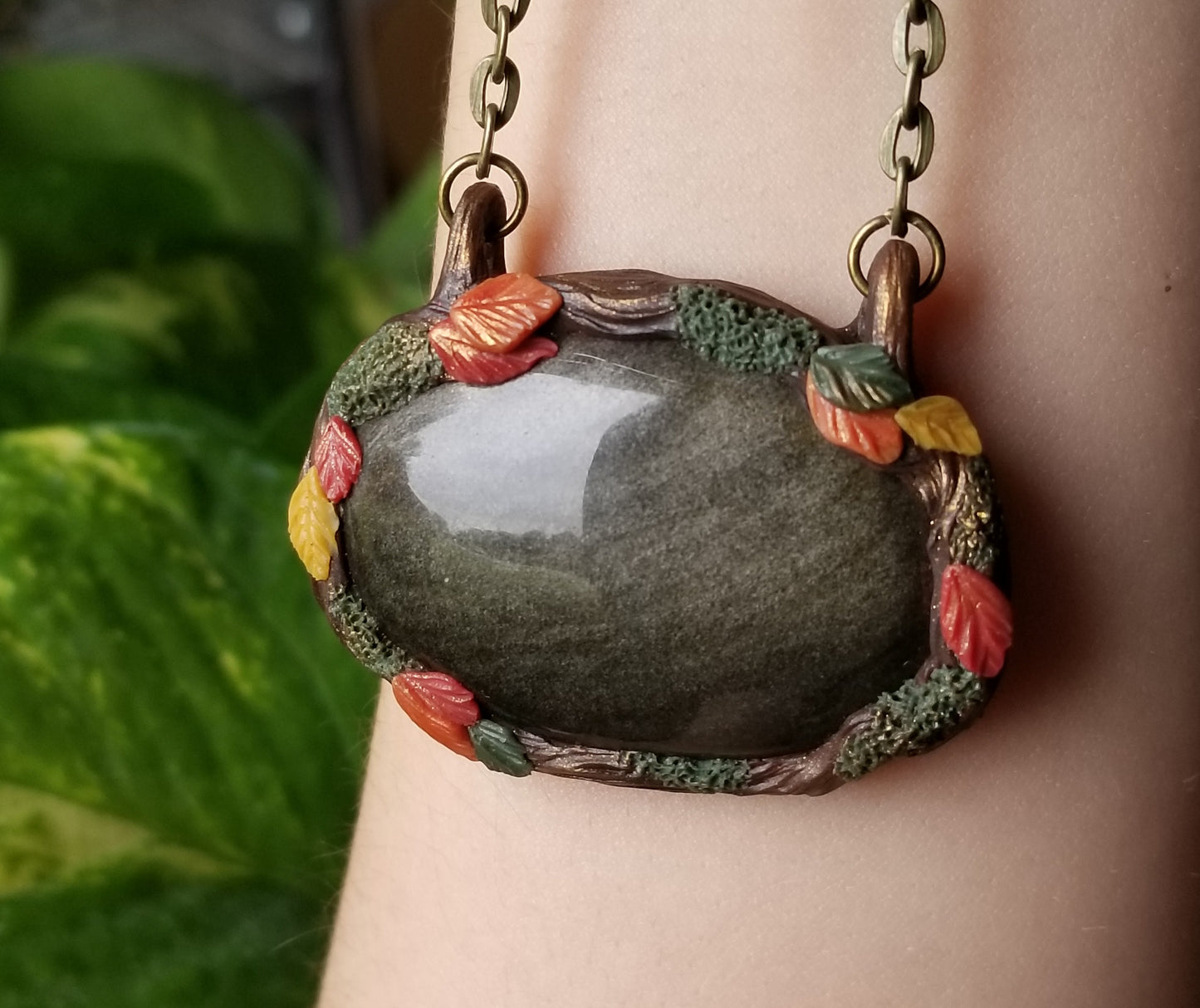 Gold Sheen Obsidian Portal Necklace