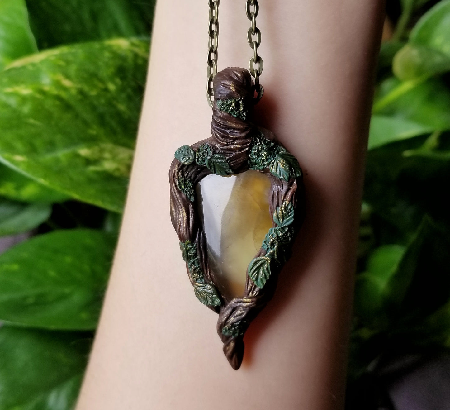 Yellow Prehnite Portal Necklace