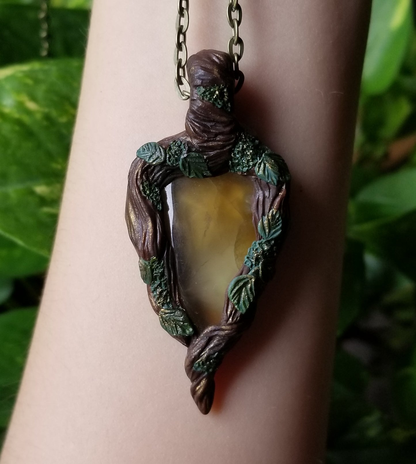 Yellow Prehnite Portal Necklace