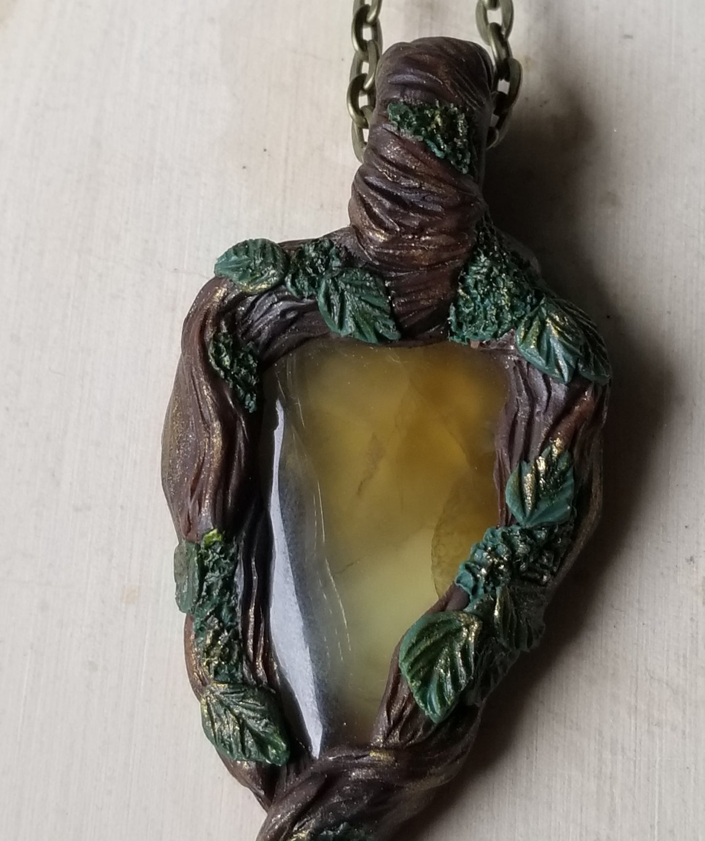 Yellow Prehnite Portal Necklace