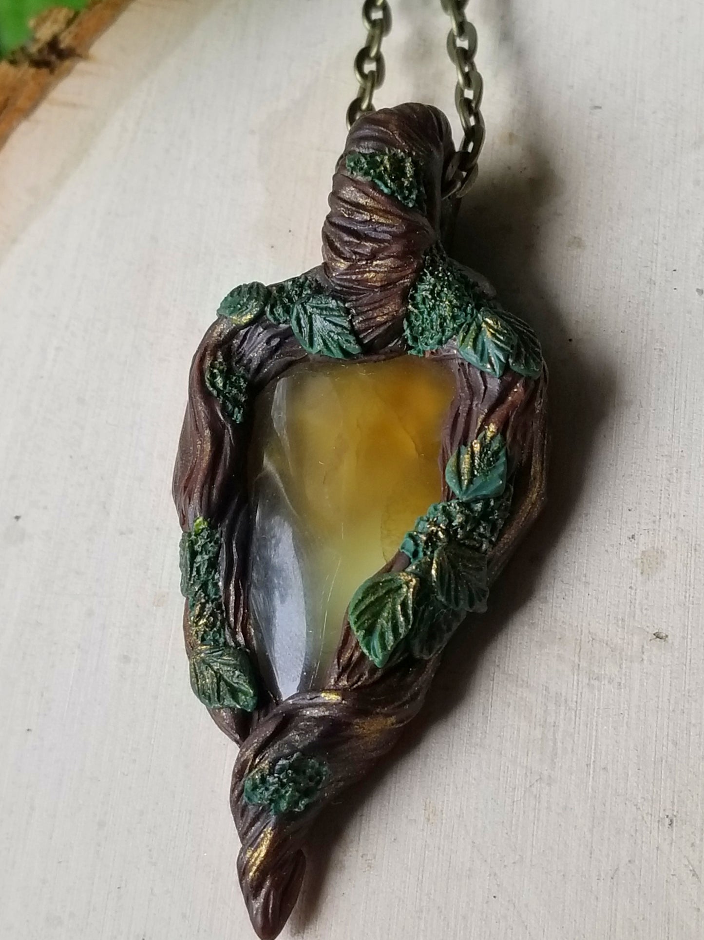 Yellow Prehnite Portal Necklace