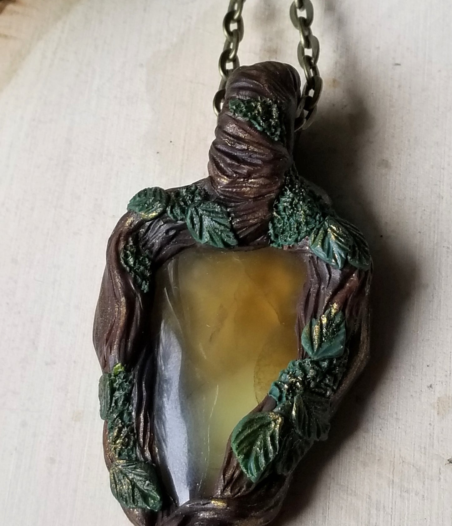 Yellow Prehnite Portal Necklace