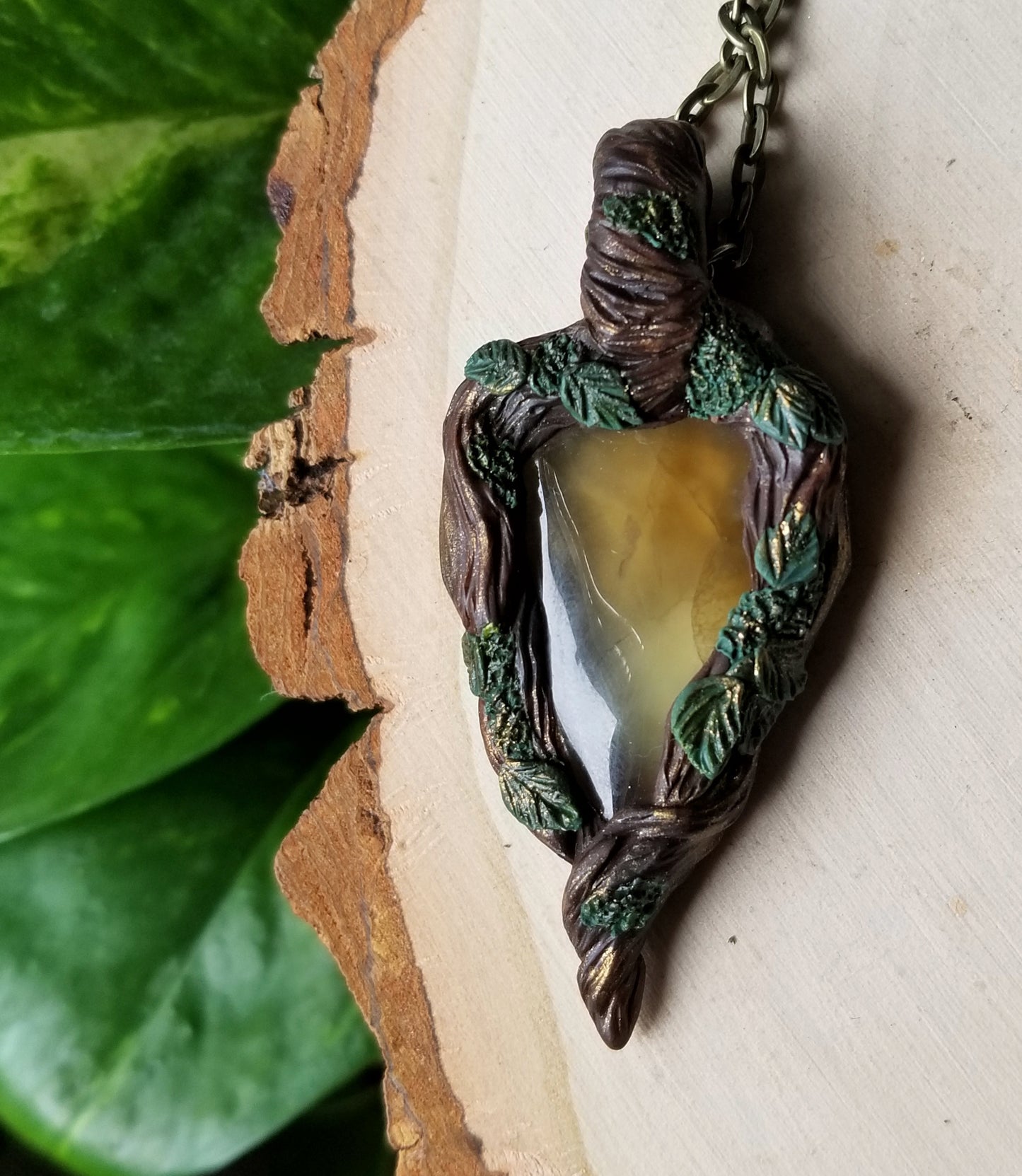 Yellow Prehnite Portal Necklace