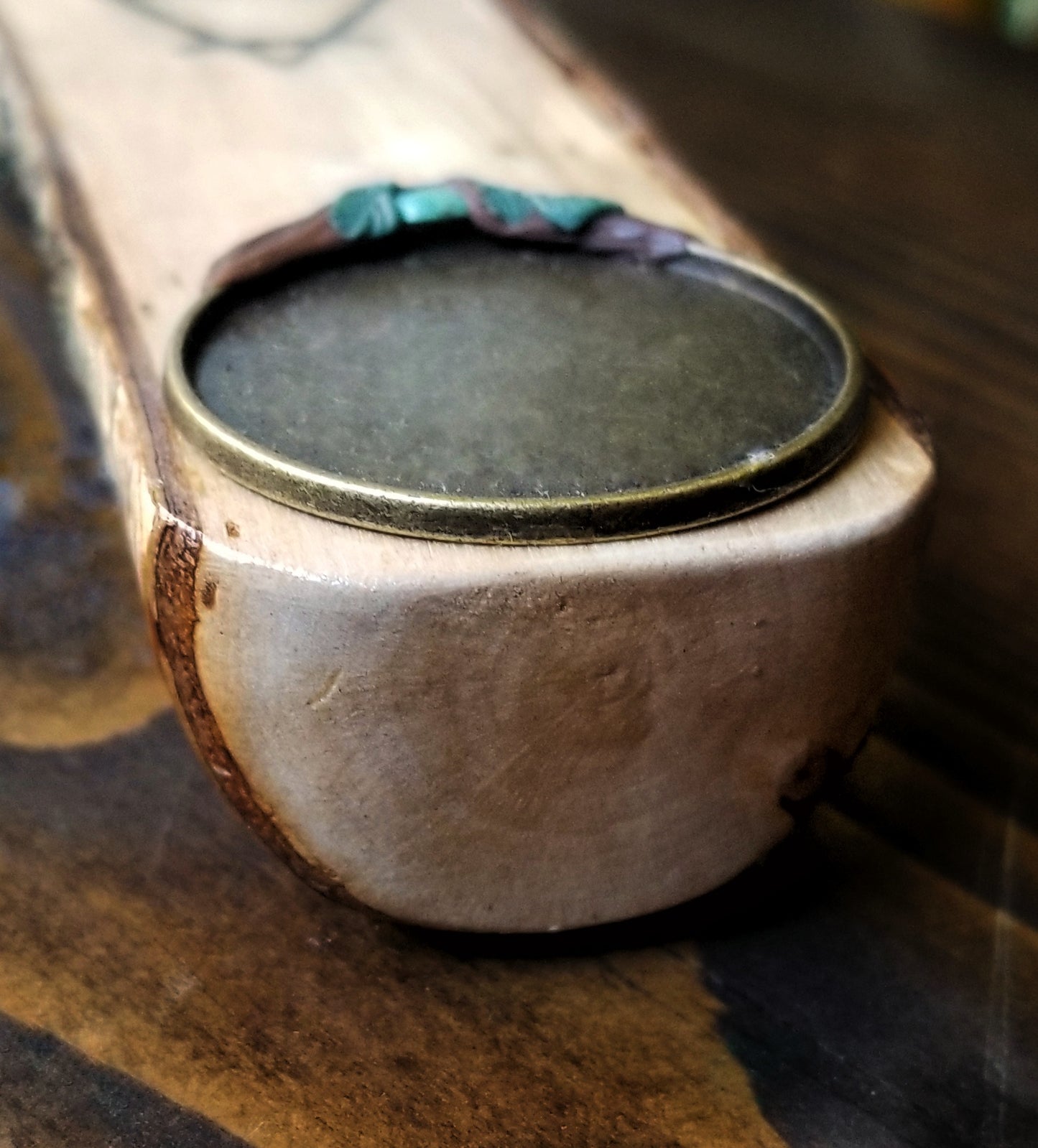 Elemental Incense Burner with Citrine and Turquoise Crystals