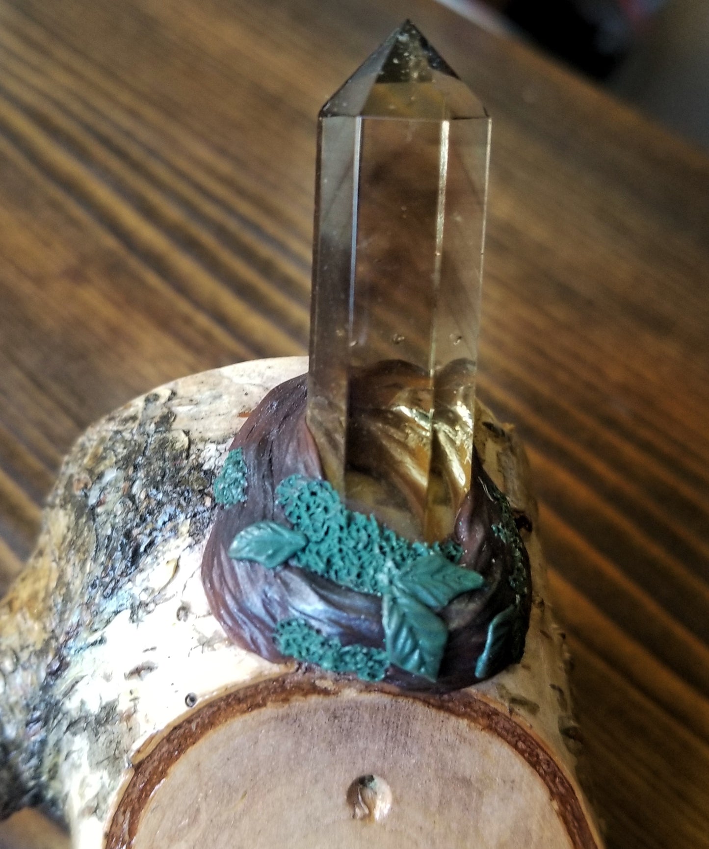 Elemental Incense Burner with Citrine and Turquoise Crystals