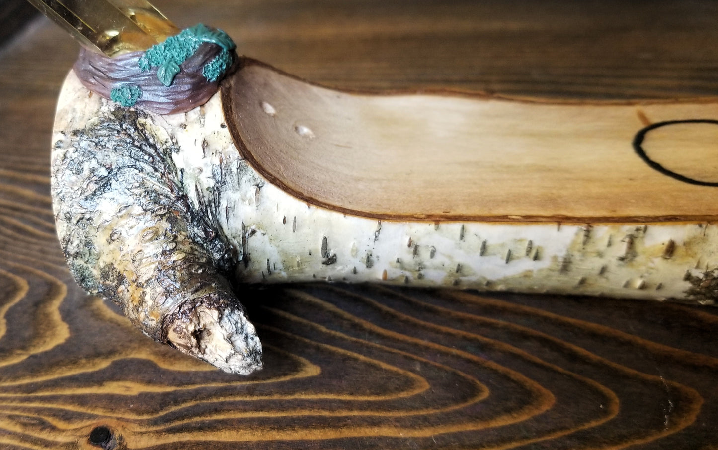 Elemental Incense Burner with Citrine and Turquoise Crystals